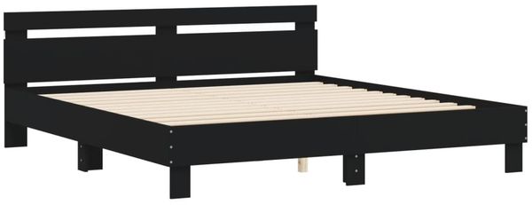 vidaXL Bettgestell mit Kopfteil und LED-Beleuchtung Schwarz 180x200 cm 3207526 Bild 6