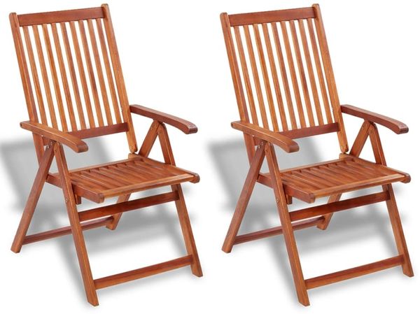 vidaXL Gartenstühle 2 Stk. Klappbar Akazie Massivholz Braun 41820
