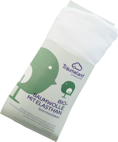 Träumeland Spannbettlaken Bio-Baumwolle weiß 40 x 90 cm