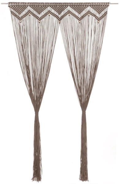 vidaXL Makramee Vorhang Taupe 140x240 cm Baumwolle 323980