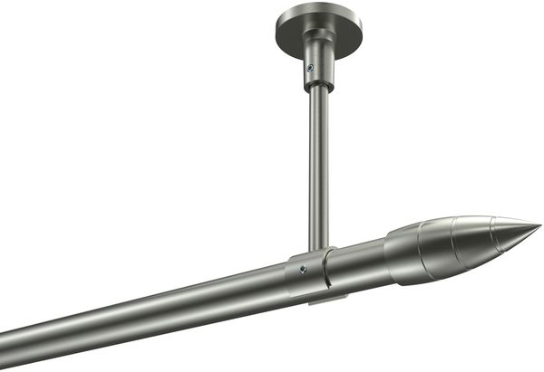 Gardinenstangen-Set Sonette Samanto 240 cm (geteilt in 2 x 120 cm), 1-läufig, 20 mm Ø Edelstahl-Optik