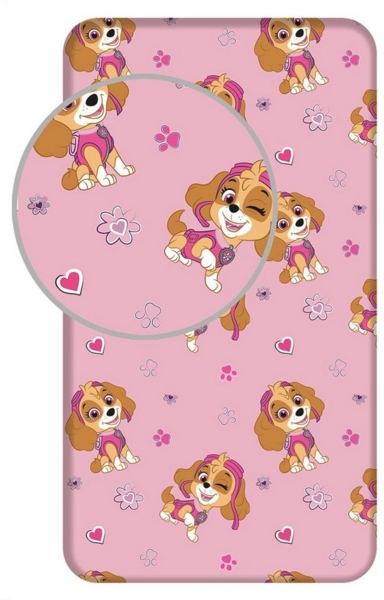 Paw Patrol Spannbettlaken 100 % Baumwolle, für Matratzen 90×200 cm
