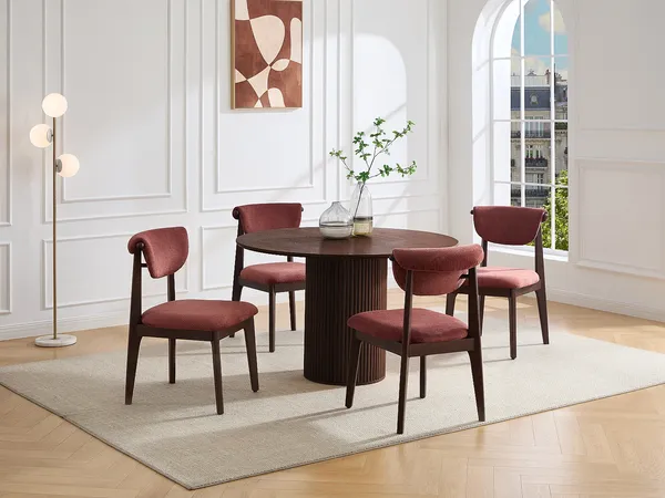 Vente-unique - GABIEL Stuhl Stoff Braun - B 59 cm x H 83,5 cm x L 51 cm