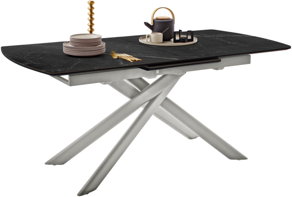 VANINO Auszugstisch - Schwarz-marmoriert / Schwarz-matt-lackiert Bild 18