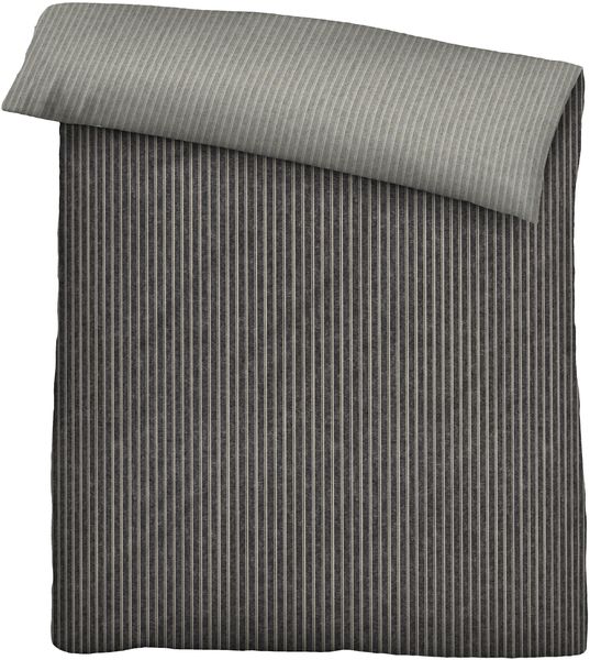 biberna Melange-Flanell Bettwäsche 0840507 WEBSTREIFEN, titanium, 1x 135x200 cm + 1x 80x80 cm