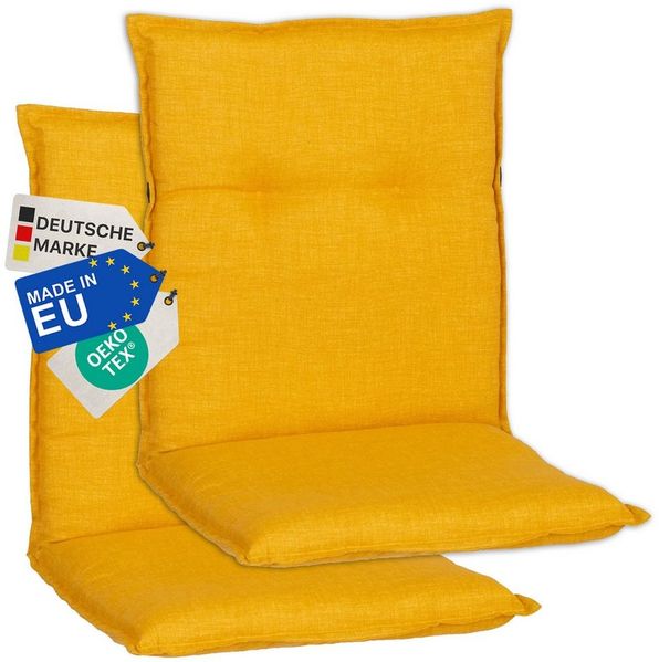 NYVI Sitzauflage Niedriglehner Auflagen 2er Set Barcelona Gartenstuhlauflagen 100x50 cm, (2 St), Niederlehner Stuhlauflage Sitzauflage mit Halteband
