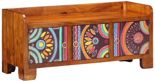 vidaXL Schuhschrank Mehrfarbig 90 x 35 x 40 cm Massivholz Akazie 4016514