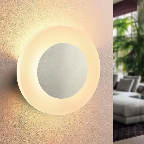 ZMH Wandlampe LED Wandleuchte Innen - Wohnzimmerlampe Modern Design Flurlampe Wand 3000K Warmweiß Treppenhauslampe Schlafzimmer Rund Wandbeleuchtung für Flur Treppenhaus Keller Wohnzimmer Hotel