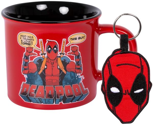 PYRAMID Tasse Campingtasse Set (Tasse + Schlüsselanhänger) - Deadpool (NEU & OVP)