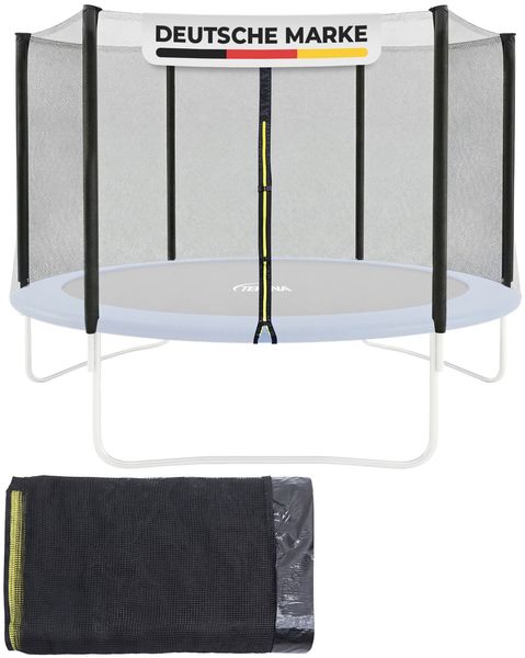 Terena® Premium Ersatznetz Sicherheitsnetz für Trampolin mit 8 Stangen, 305 cm