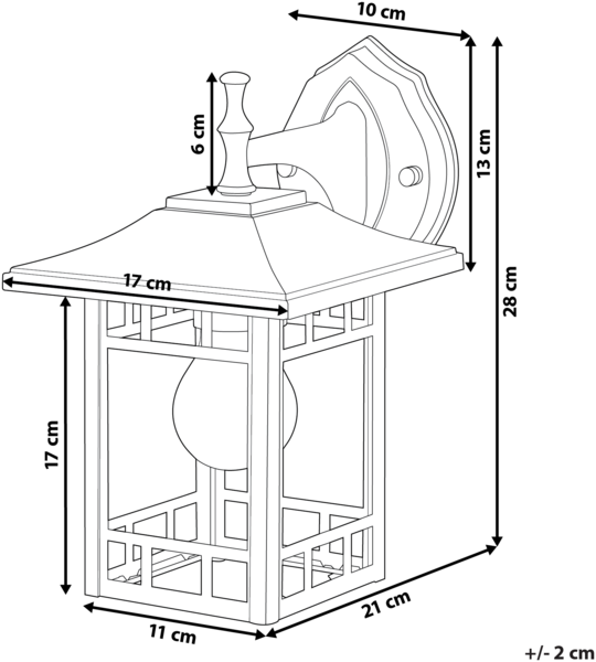 Außenwandleuchte HERIOT 28 cm Schwarz Bild 2