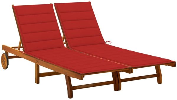 vidaXL 2-Personen-Sonnenliege mit Auflagen Akazie Massivholz 3061380