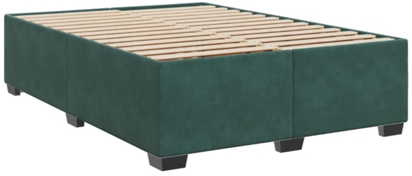 vidaXL Boxspringbett mit Matratze Dunkelgrün 140x190 cm Samt 3293221 Bild 7