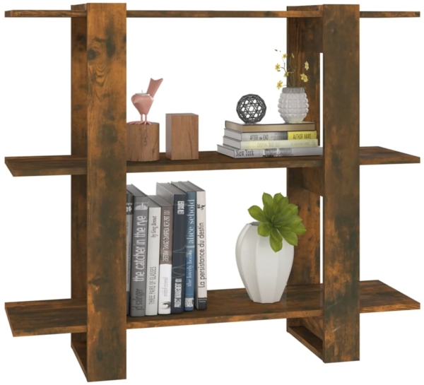 vidaXL Bücherregal/Raumteiler Räuchereiche 100x30x87 cm 813566