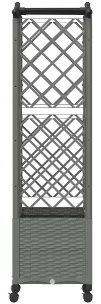 vidaXL Hochbeet mit Rankgitter und Dach Hellgrau 122 x 40 x 144 cm PP 3423024 Bild 4