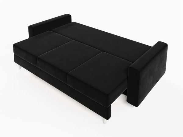 Sofa 3-Sitzer CARDE mit Schlaffunktion Schwarz Bild 4