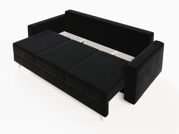 Sofa 3-Sitzer CARDE mit Schlaffunktion Schwarz Bild 5