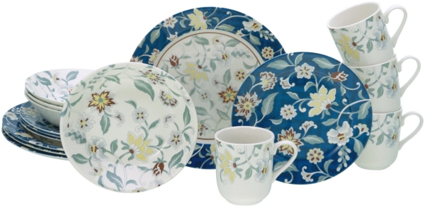 CreaTable Kombiservice Odessa bunt Kombiservice 16-tlg (16-tlg), 4 Personen, Steingut