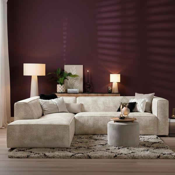 Bronx71 Ecksofa Memphis Chenille taupe links
