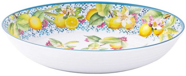 EasyLife Salatschüssel Ischia, Melamin, Spülmaschinengeeignet, Mehrfarbig, Zitronen, H: 6.5cm