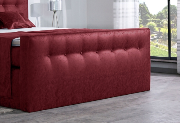 Meisterbetten Boxspringbett Celo 100x220 in MS-Red, Matratzenbezug Nano, Ergoflex-Topper Bild 5