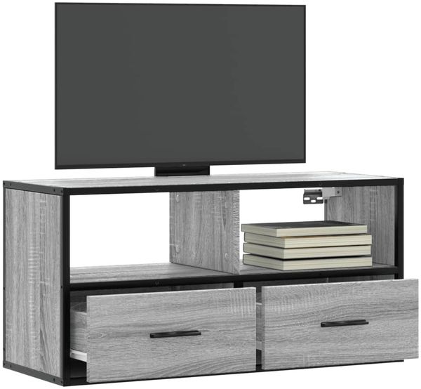 vidaXL TV-Schrank Grau Sonoma 80x31x39,5 cm Holzwerkstoff und Metall 848922