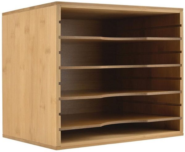 Goods+Gadgets Ablageregal Goods+Gadgets Bambus Schreibtisch Organizer – Dokumenten&Papierablage, Dokumentenhalter, Briefablage, Papierfächer