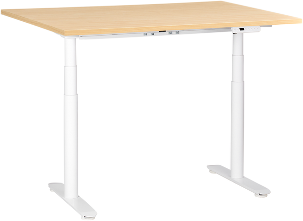 Schreibtisch elektrisch höhenverstellbar DESTINAS Hellbraun Weiß 120 cm 72 cm