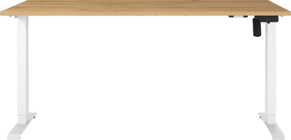 Germania Schreibtisch 8024-552, in Grandson-Eiche-Nb./Weiß, elektr. höhenverstellbar, 160 x 119 x 80 cm (BxHxT)