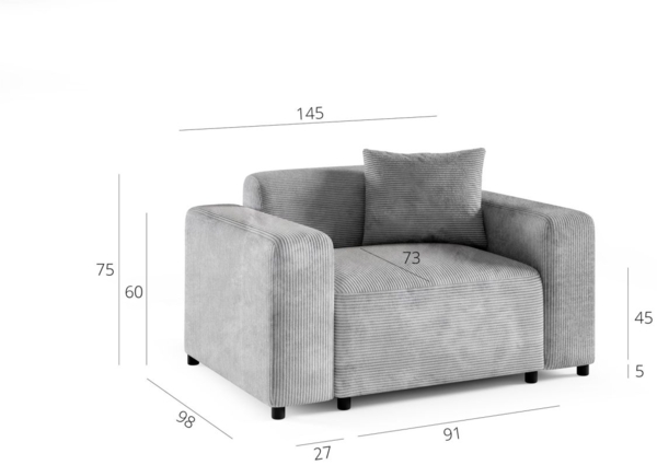 Sessel Designersessel MEGAN in Stoff Salvador Braun Bild 3