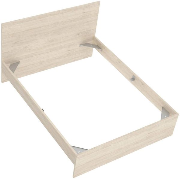 Dmora Doppelbett Howard, Struktur des Container-Betts, Sommier mit Verkleidung, Matratzenhalterstruktur, 146x195 h100 cm, Eiche