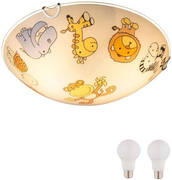 Deckenleuchte Kinderzimmer LED Kinderlampe Tiere Zoo DL1112, Ø 30cm