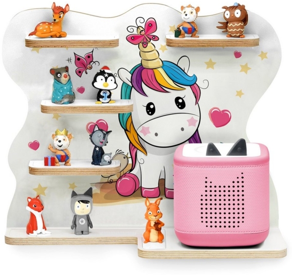 stadtecken Kinderregal mit schmalen Boden, geeignet für Toniebox 2 und ca. 30 Tonies, Packung, Perfekte Aufbewahrung im Kinderzimmer