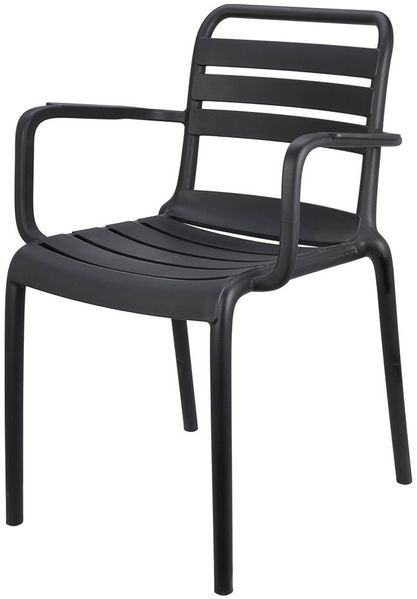 Gartenstuhl Emily 2, Polypropylen, Schwarz, 57 x 84 x 49 cm