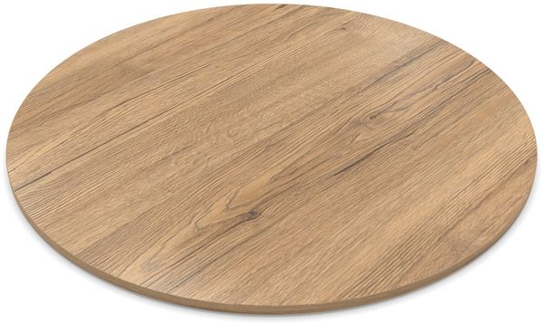 Dekor Spanplatte 28mm Tischplatte rund melaminharzbeschichtet Eiche Sanremo Classic mit ABS Kante - Größe 50 x 50 cm - Höhe 2,8 cm - Farbe Eiche Sanremo Classic