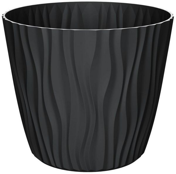 Engelland Blumentopf Pflanztopf mit Drainagesystem (Vorteils-Set, 1 St, robuster PP-Kunststoff), 3D-Wellenoptik, UV-resistent, Drainagesystem, direkte Bepflanzung