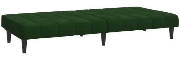 vidaXL Schlafsofa 2-Sitzer Dunkelgrün Samt 375843 Bild 6