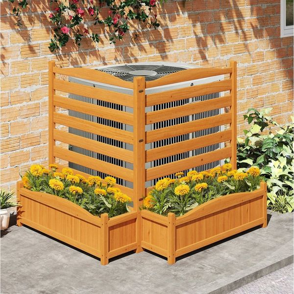 KOMFOTTEU Blumenkasten (2 St), Sichtschutz Gartenzaun Pflanzkasten mit Rankgitter