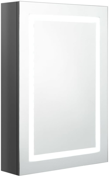 vidaXL LED-Bad-Spiegelschrank Glänzendes Grau 50 x 13 x 70 cm, Mit Beleuchtung [326491]