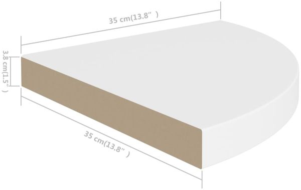 vidaXL Schwebende Eckregale 2 Stk. Weiß 35x35x3,8 cm MDF 323917 Bild 8