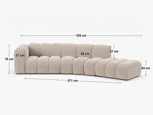 Micadoni Modulares Sofa Lupine 5-Sitzer Rechts Boucle Baloo Hellgrau Bild 6