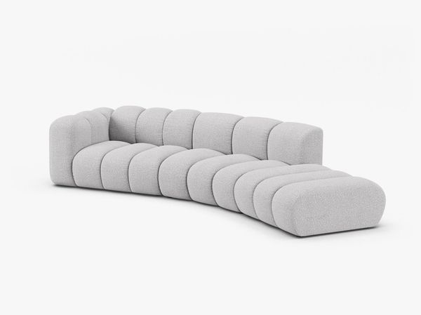 Micadoni Modulares Sofa Lupine 5-Sitzer Rechts Boucle Baloo Hellgrau Bild 2