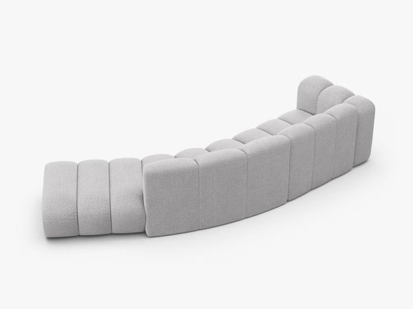 Micadoni Modulares Sofa Lupine 5-Sitzer Rechts Boucle Baloo Hellgrau Bild 3