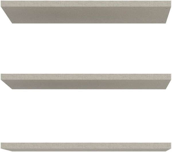 Forte Einlegeböden 3-er Set 40 50, Zubehör für Kleiderschränke, Holzwerkstoff, Grau Textilnachbildung, 42,2 cm breit x 42 cm hoch x 1,5 cm tief