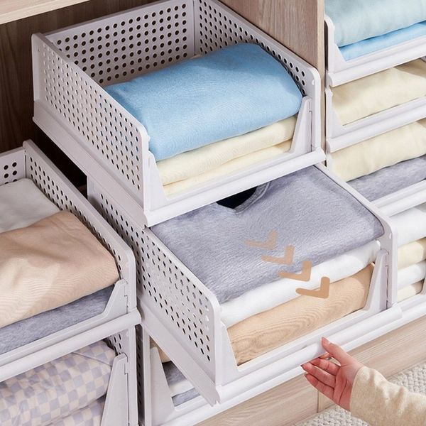 JEOBEST Organizer Schrank Organizer Kleiderschrank, Schließfächer, Kleiderschränke, (Set of 3), Faltbare Schubladenboxen und Stapelbar Aufbewahrungsbox