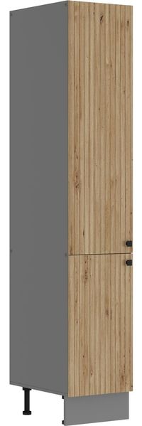 Küche AVA Artisan Hochschrank 40 cm Lamellenoptik Küchenzeile Einbauküche