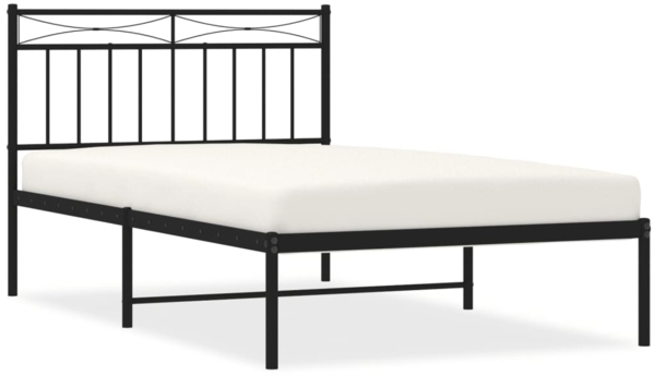 vidaXL Bettgestell mit Kopfteil Metall Schwarz 100x200 cm 373686