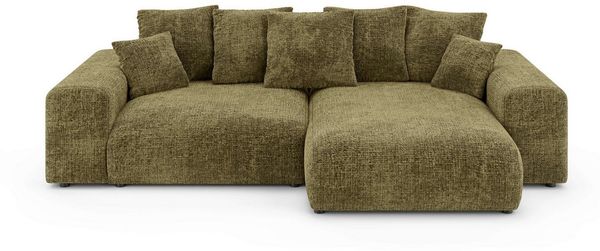 Home affaire Ecksofa LAKESIDE mit Bettfunktion und Bettkasten, B/T/H 257/166/84 cm, L-Form, Recamiere beidseitig montierbar, mit Wellenunterfederung