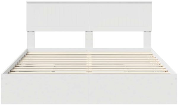 vidaXL Aufbewahrungsbett mit Kopfteil Weiß 160 x 200 cm Holzwerkstoff 3410777 Bild 8