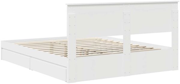 vidaXL Aufbewahrungsbett mit Kopfteil Weiß 160 x 200 cm Holzwerkstoff 3410777 Bild 10